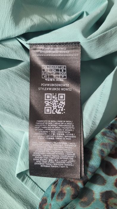 Sukienka damska wzorzysta turkusowa Guess S