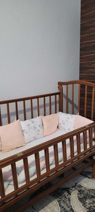 Ліжечко дитяче з маятником . Бортики та матрас