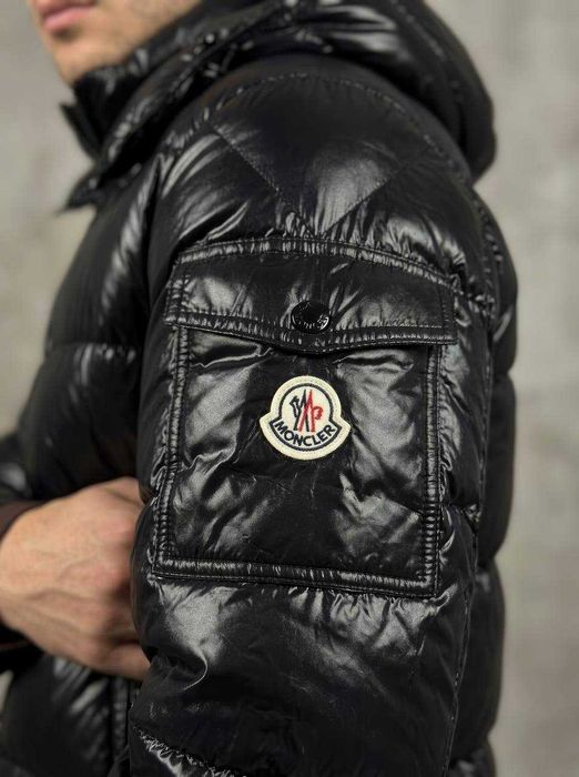 Пуховик Moncler Maya чорний з бірками | монклер пуховик глянцевий | куртка зимова чоловіча унісекс
