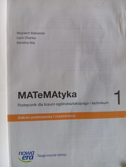 Matematyka 1 zakres podstawowy i rozszerzony