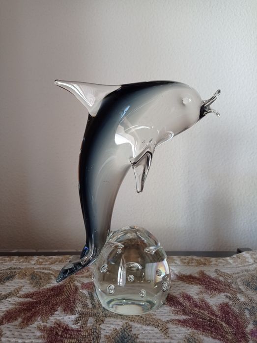 Golfinho decorativo em cristal de Murano