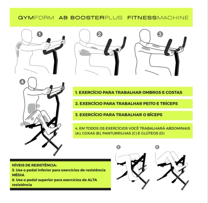 Maquina ginasio;Aerobica;Fitness;Musculaçao;Gymform Ab Booster Plus