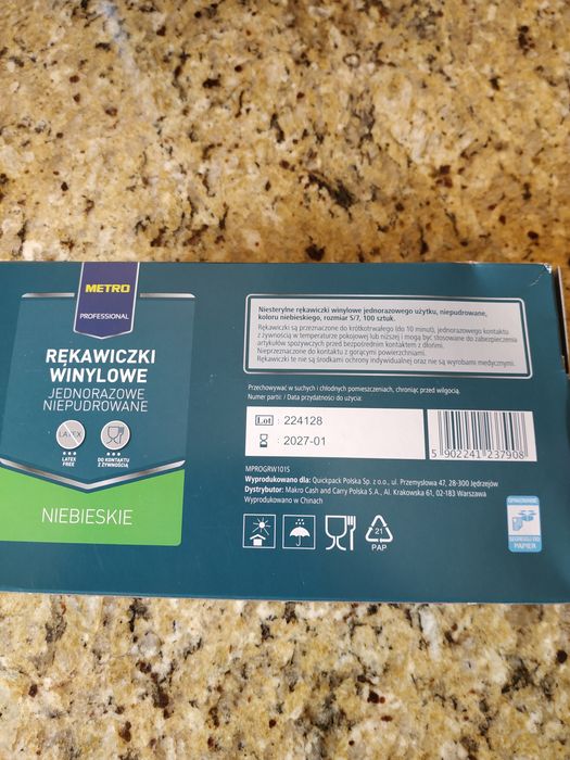 Rękawice winylowe S