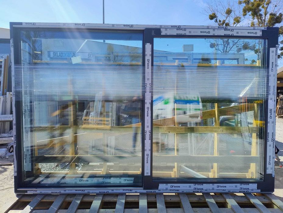Okno tarasowe 350x222 ANTRACYT | 3-szybowe | Smart Slide | TANIEJ niż HST- OD RĘKI!