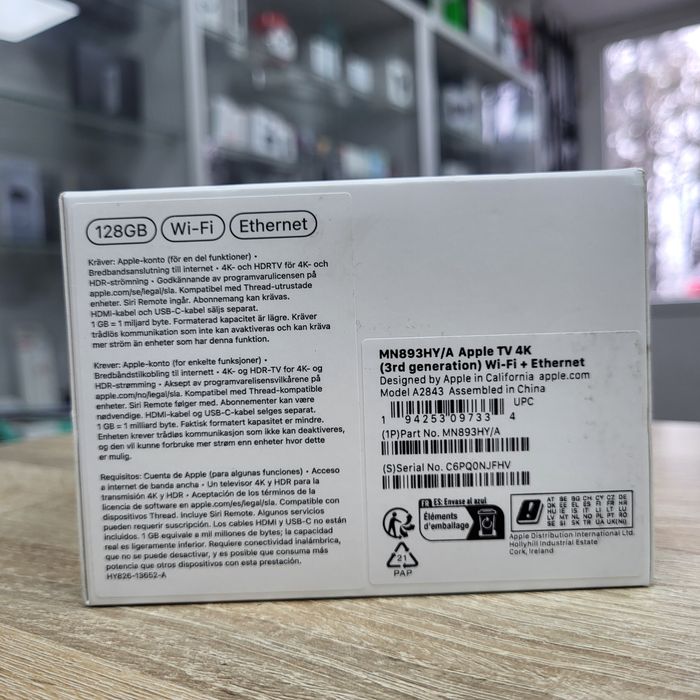 ТВ плеєр Apple TV 4K 2022 WiFi+Ethernet MN893 Нові! Магазин! Європа!