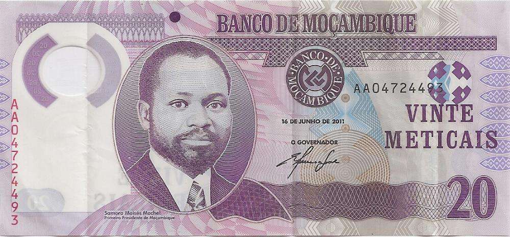nota de 20 meticais de moçambique