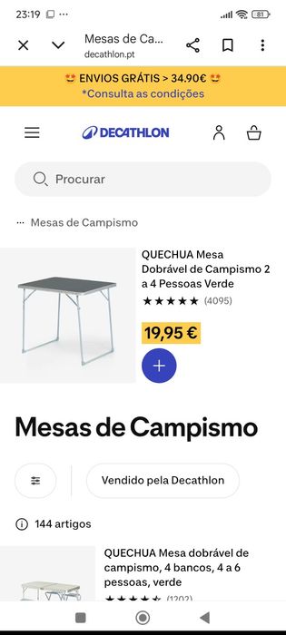 Mesa de campismo Decathlon