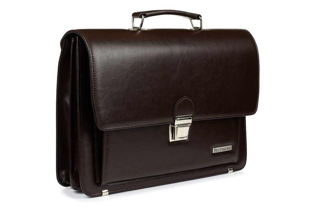 Brązowa Beltimore aktówka biznesowa męska eko skóra elegancka neseser