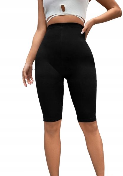 Legginsy krótkie czarne gładkie na co dzień 34 1v7g