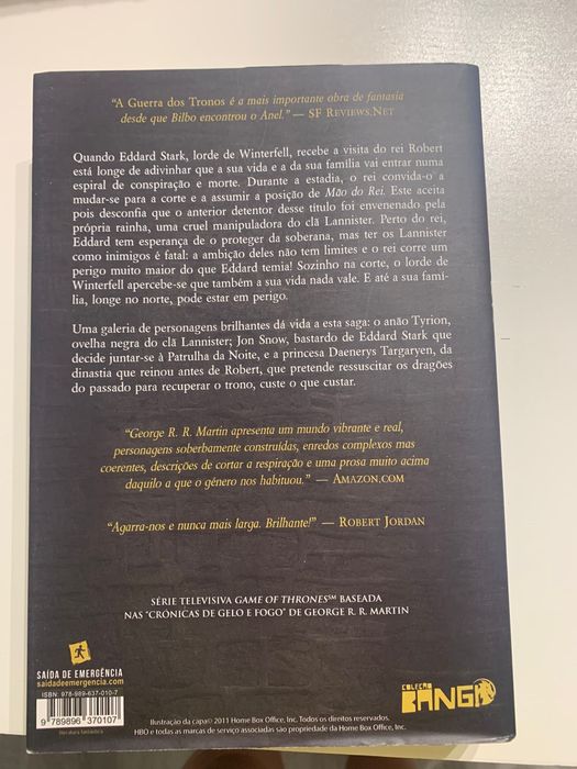 Livro Guerra dos Tronos - As crónicas de gelo e fogo - Livro 1