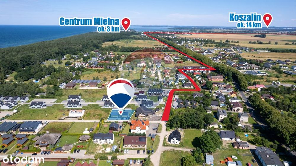 Dom 330 m od zejścia na plażę: Mielenko 1A
