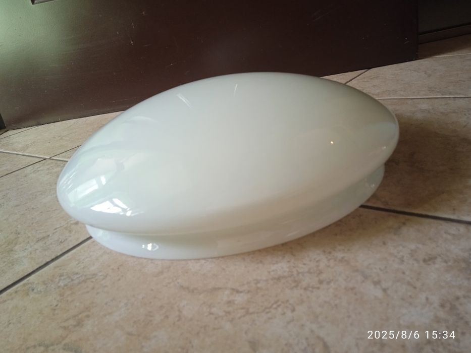 Biały Klosz Białe Szkło Plafon 32cm Plafon 296mm Mocowanie Wewnętrzne