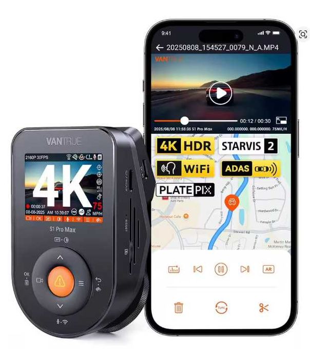 Автомобильный видеорегистратор Vantrue S1 Pro Max 4K DashCam