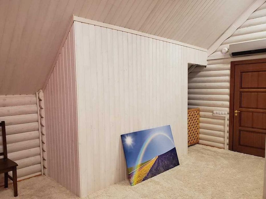 Мансарда / Монтаж / Фальш брус / Імітація бруса / Вагонка / Підлога /