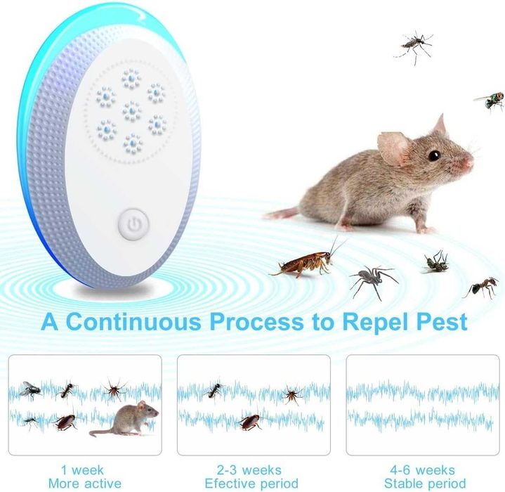 Nowy odstraszacz szkodników / ultradźwiękowy / owady / 4 szt !9183!
