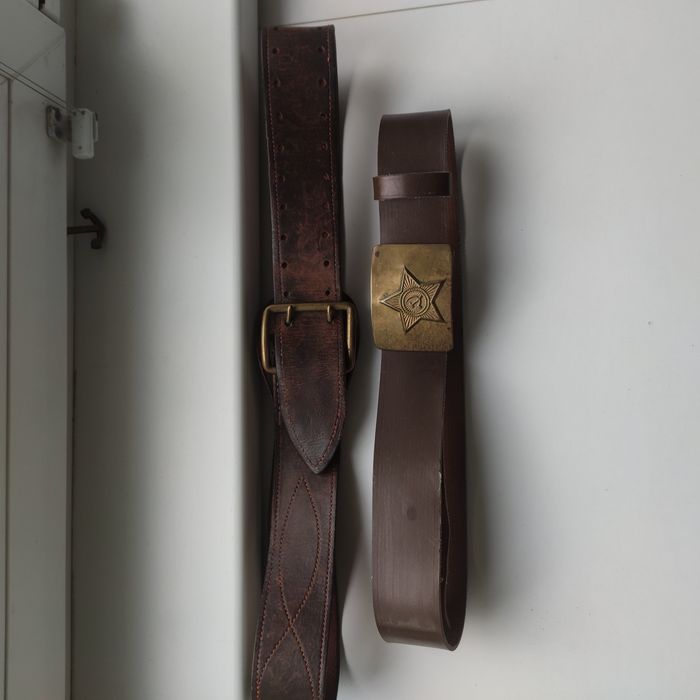Винтажный Офицерский ремень с языком