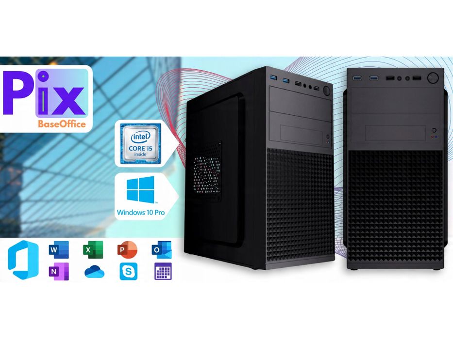 Pix BaseOffice V3 PC stacjonarny I5 8GB/500GB HDD Win10 Pro DVD WiFi