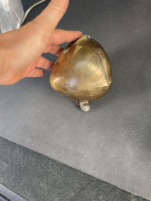 Farol / Farolim Custom em Latão (Brass) Vintage – Harley / Chopper / Bobber (Kitaco / GE Japan)