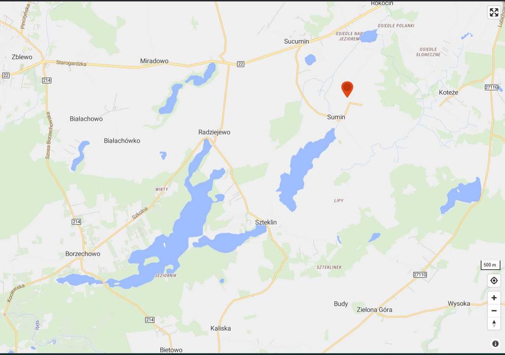 działka we wsi Sumin Najpiękniejsza Wieś Pomorza, WZ w toku