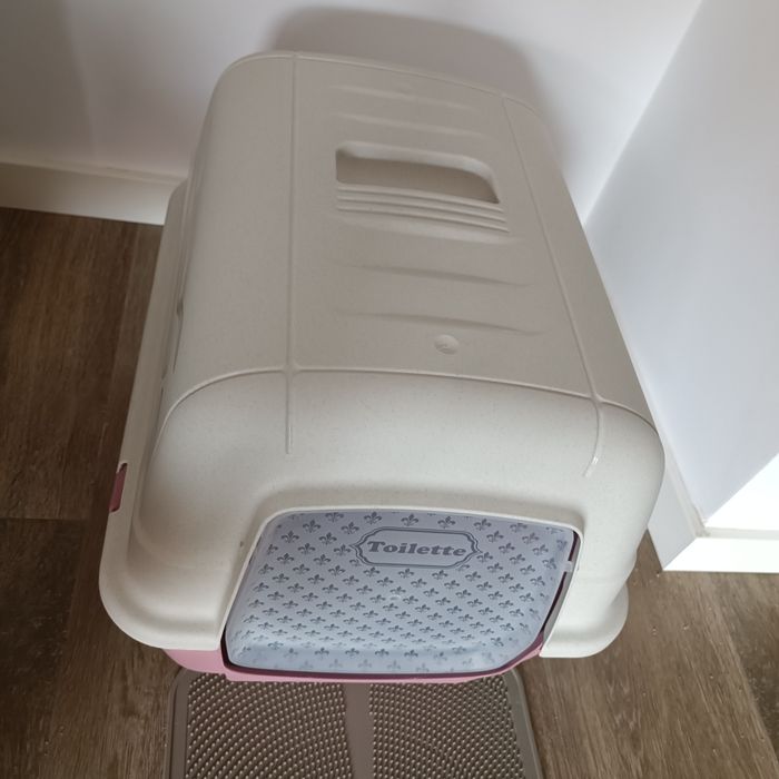 Caixa de areia para gatos com porta