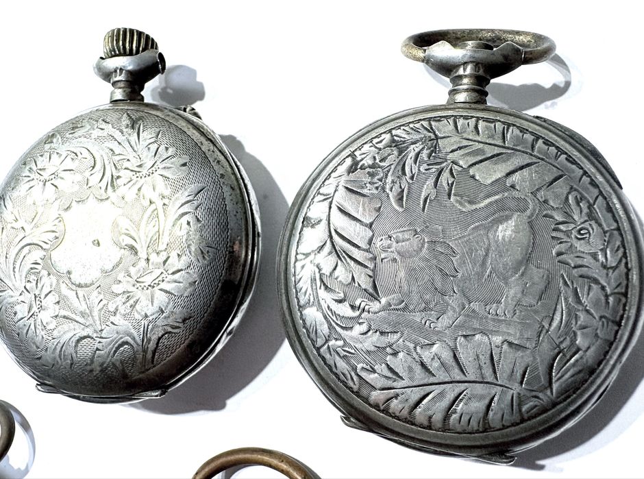 Para restauro: conjunto de 5 antigos relógios de bolso Systeme Roskopf