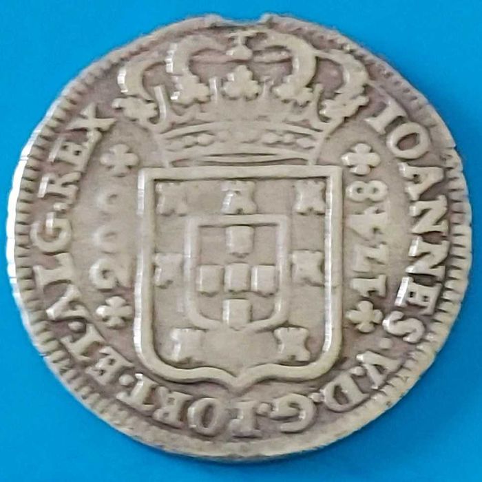 200 Reis ou 12 vinténs de 1748, D. João V, Prata