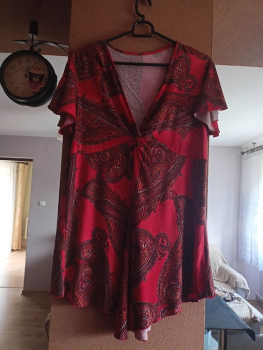 Bluzka z krótkim rękawem motylki we wzory rozm M.