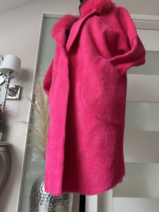 Alpaka płaszcz narzutka sweter