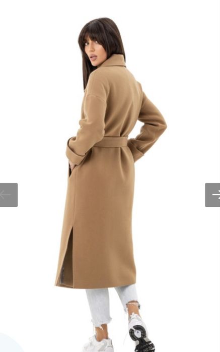 Пальто кемел коричневое жіноче бежеве кашемір коричневе демісезон 42