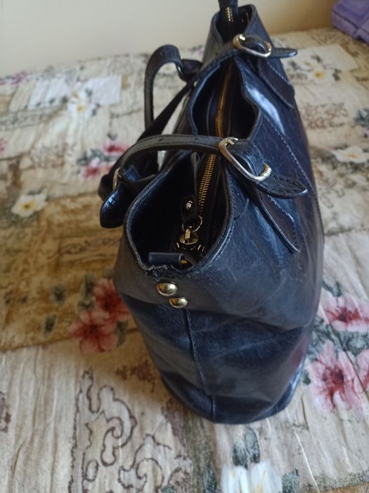 Torebka skórzana czarna