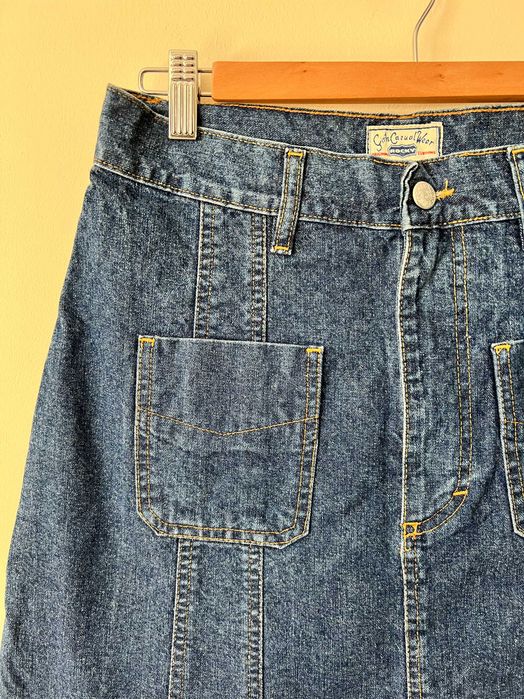 Rocky Vintage jeansowa spódnica mini retro old denim bawełna L