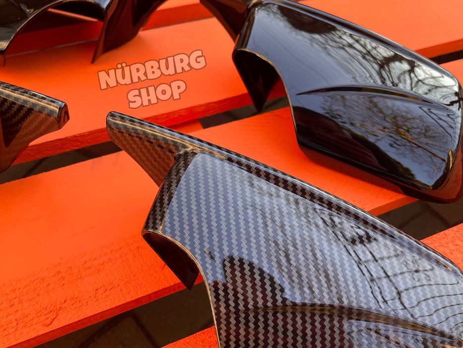 М накладки на зеркала заднего вида BMW E46 карбон черные