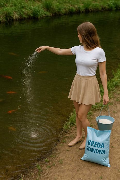 Kreda stawowa naturalna bezpieczna dla ryb kreda 25kg granulowana