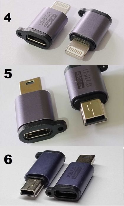 Перехідник адаптер Micro-USB Mini-USB Type-C Lightning переходник USB