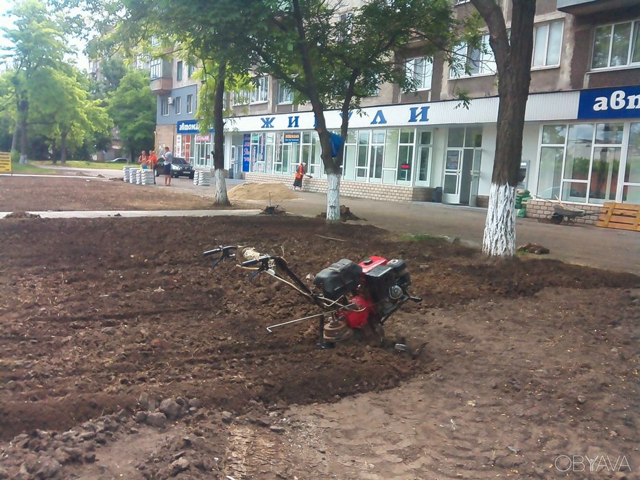 Покос травы, перекопка огорода, вспашка мотоблоком