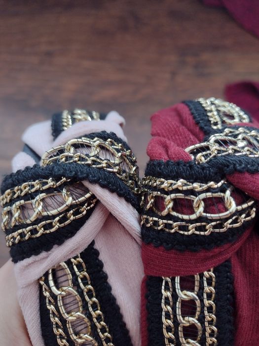 Opaska do włosów pudrowy róż NOWA