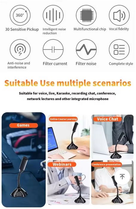 Microfone usb plug and play