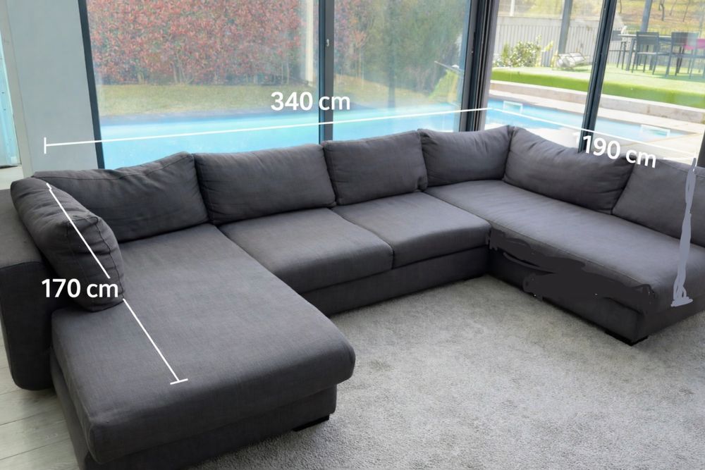 Sofá Chaise Longue 340cmx190cmx170cm