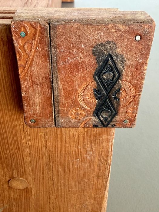 Stary Drewniany Postument Kolumnowy Piedestał Lity DĄB MASYW Jugendstil Art Deco Kolumna pod Rzeźbę Lampa Gabinet Unikat Antyk 86cm  kiwetnik ok 1910r