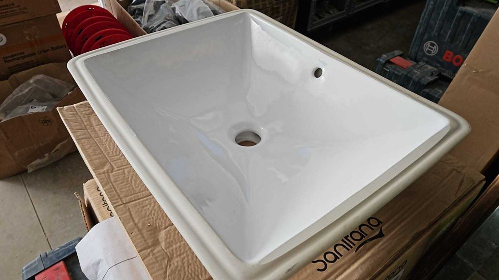 Lavatório Sanitana Aida 55 branco 545x430x157mm (S10060030500000) - Novos (4 unidades disponíveis)