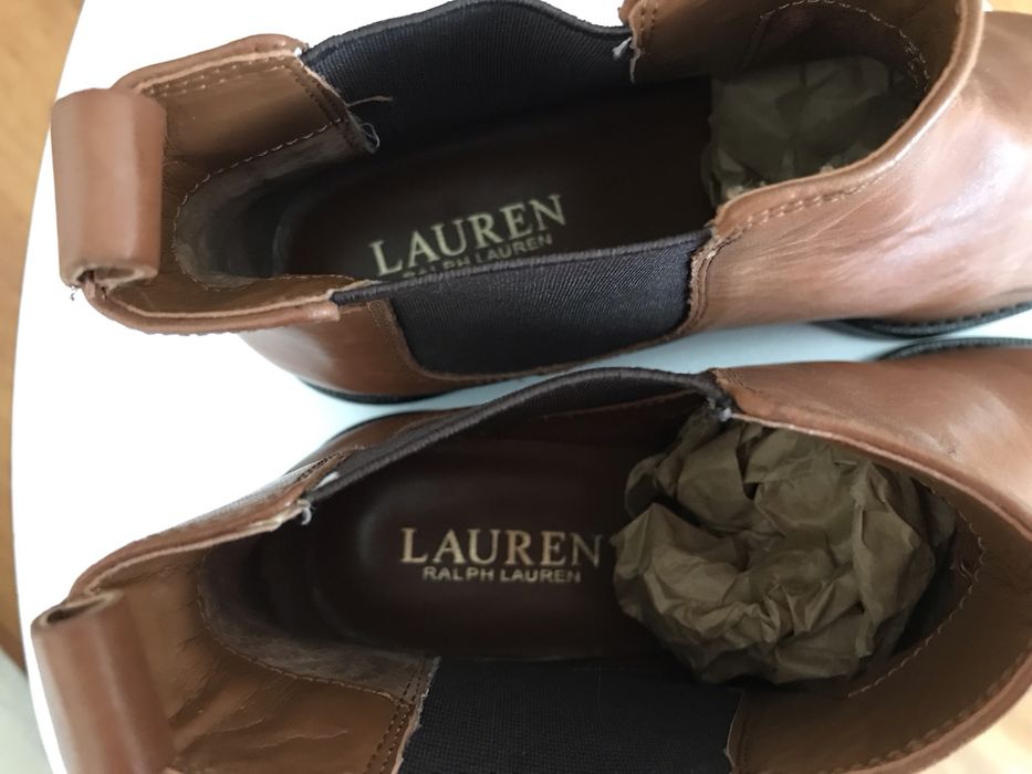 Botas em pele Ralph Lauren de mulher n.º 38, mas veste pequeno (n.º37)