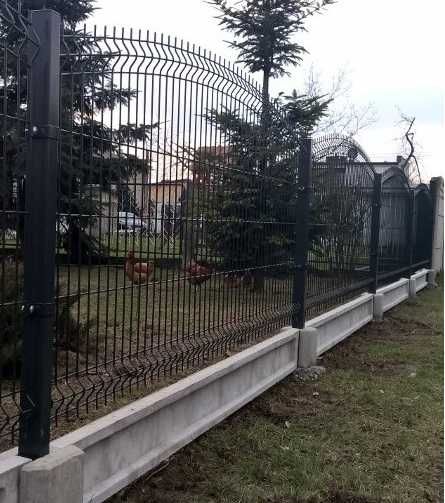 Ogrodzenie panelowe łukowe podmurówka montaż panel łuk brama