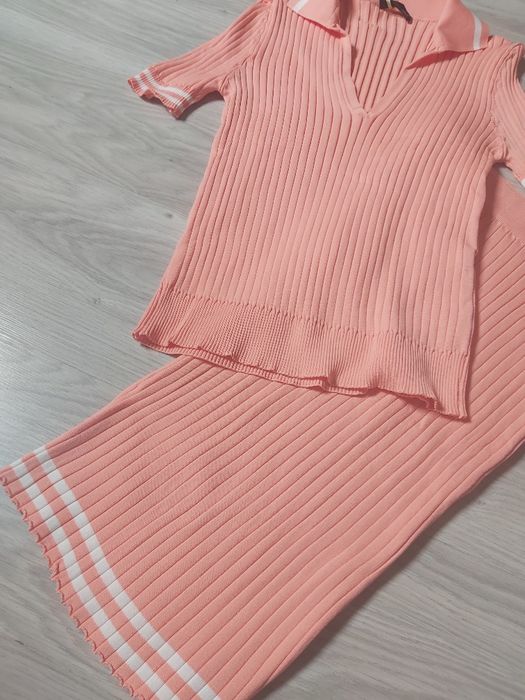 Nowy komplet zestaw spódnica bluzka prążek S/M/L
