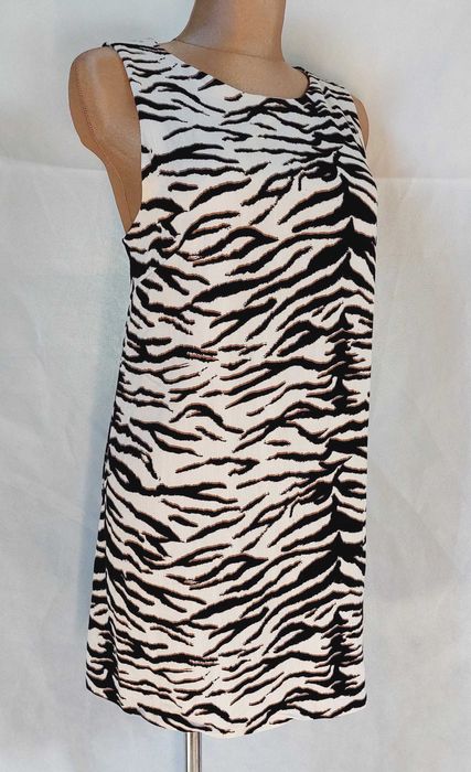 Sukienka H&M Wiskoza L 40 mini tygrys letnia tunika 42