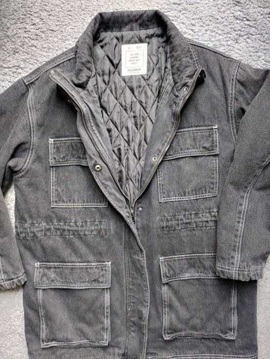 Kurtka jeansowa Pull & Bear L ocieplana