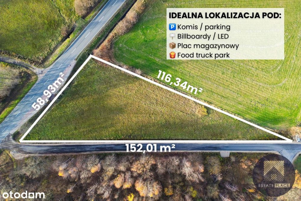 3 544 m² bezpośrednio przy drodze IDEALNApodUSŁUGI