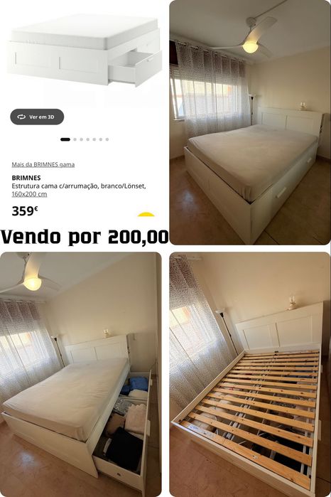 Cama IKEA Brimnes 160x200