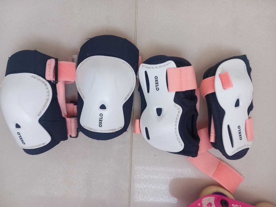 Patins em linha e proteções
