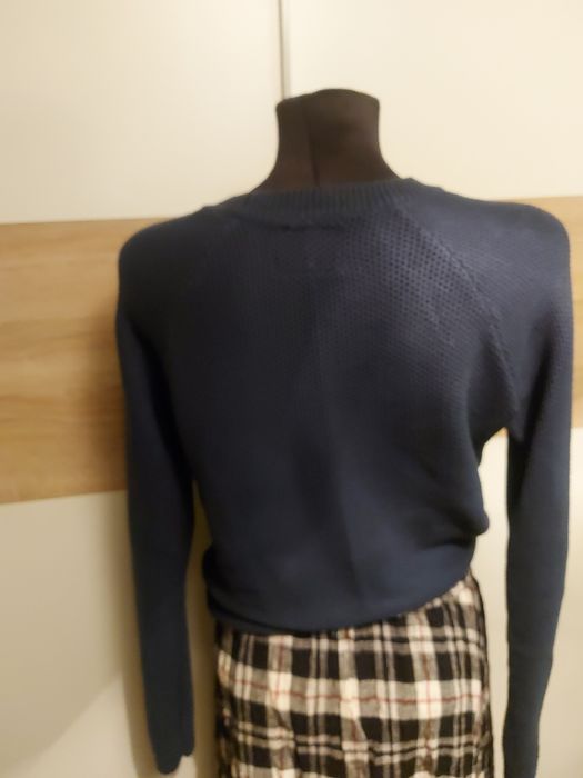 Sweter granatowy xs basic z bawełnaklasyczny old money
