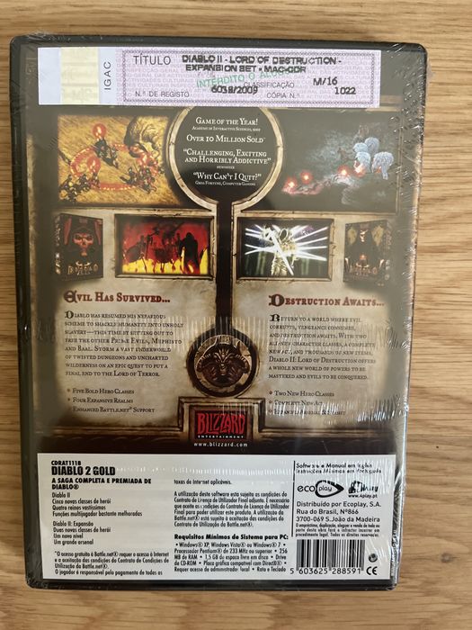 Diablo 2 + expansão selado para PC